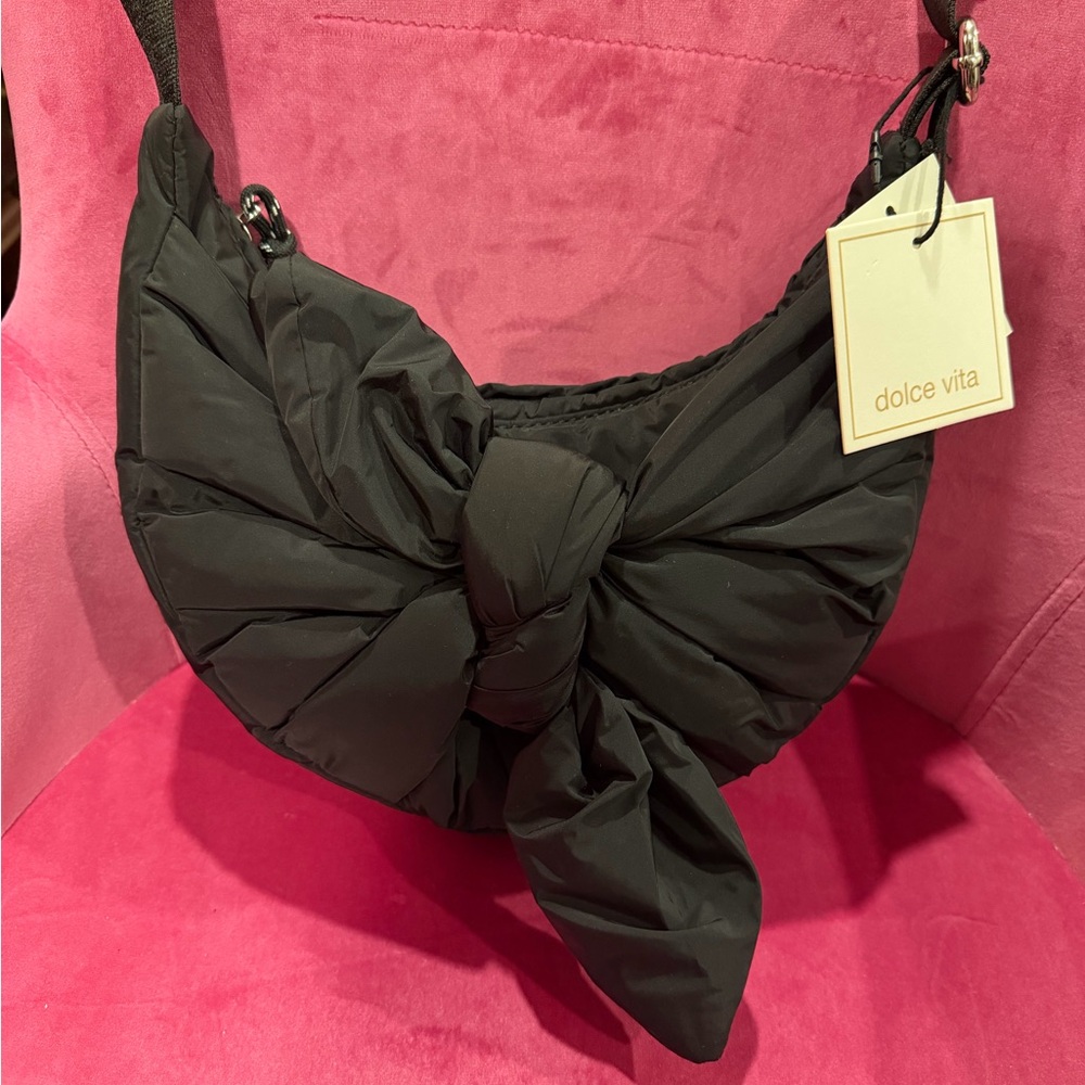 Dolce Vita Black Knotted Shoulder/crossbody Hobo Bag